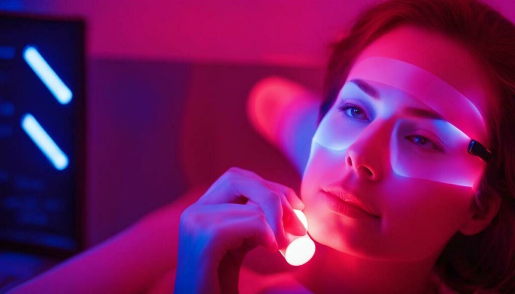 how to use blue and red light therapy