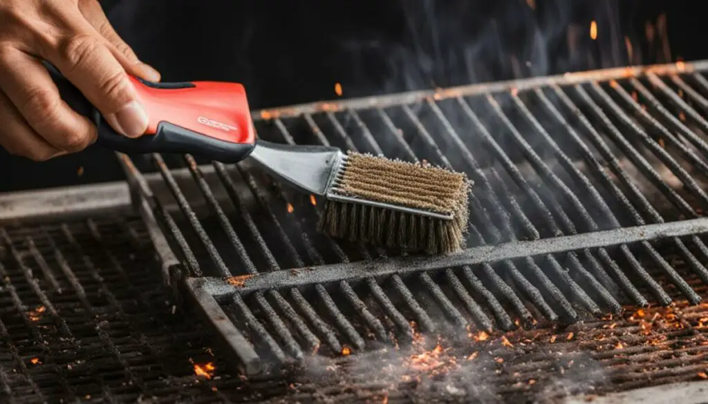 Cleaning the grates of an infrared grill