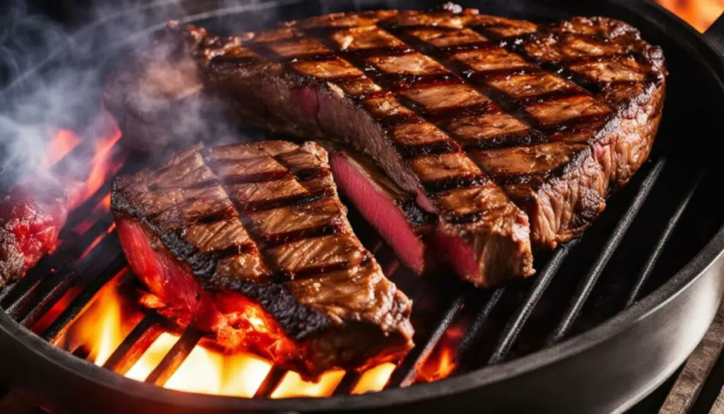 Infrared searing burner steak