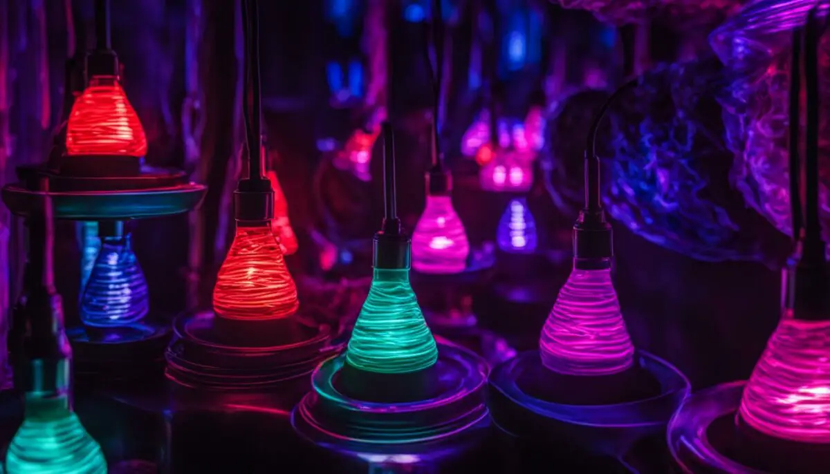 a neon lamp produces what kind of visible spectrum infrared