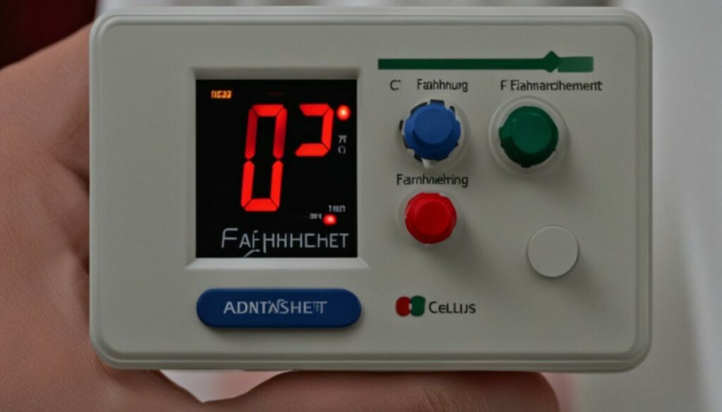 adjusting infrared thermometer temperature unit