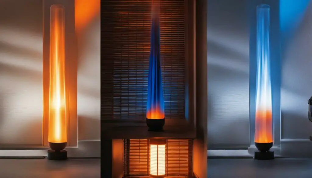 blue flame and infrared heaters