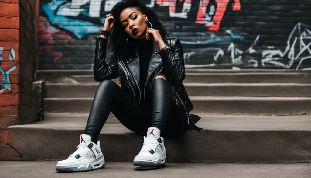 edgy outfit with jordan 4 infrared