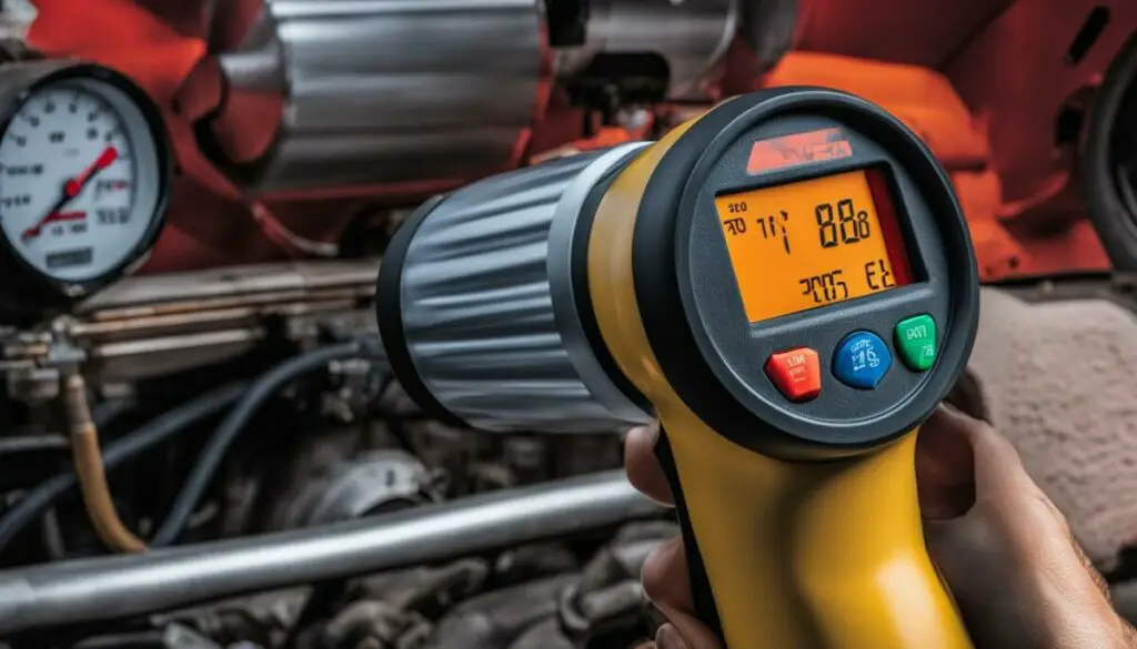 troubleshooting catalytic converter with infrared thermometer