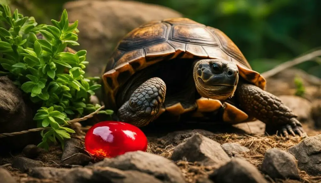 using red bulbs to mimic natural sunlight for tortoises