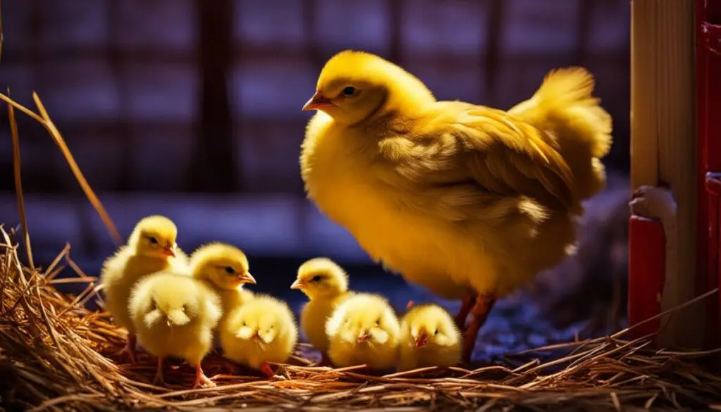 baby chicks and mother hen