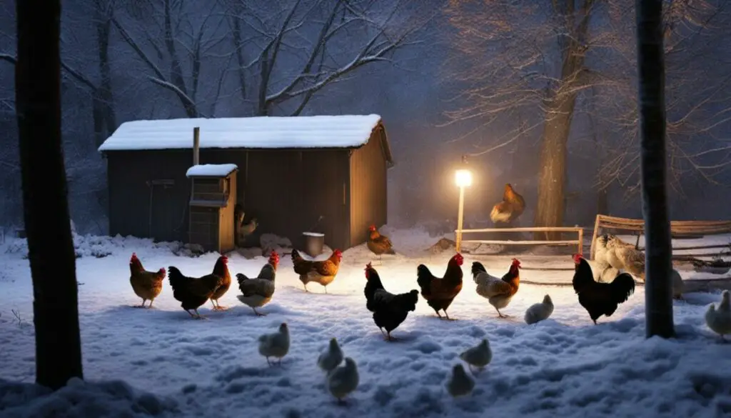 chickens in winter