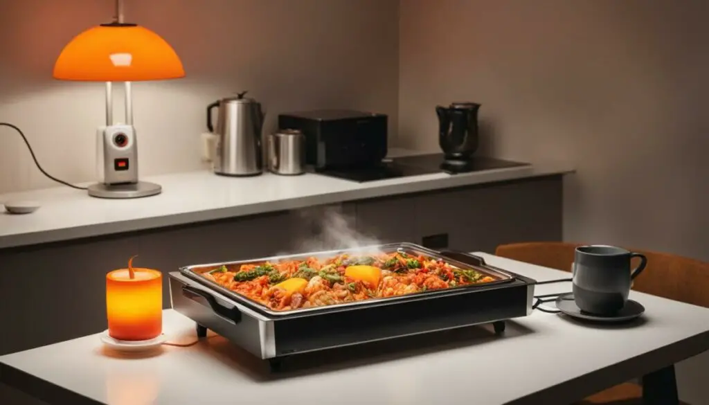Using Infrared Lamp to Warm Food