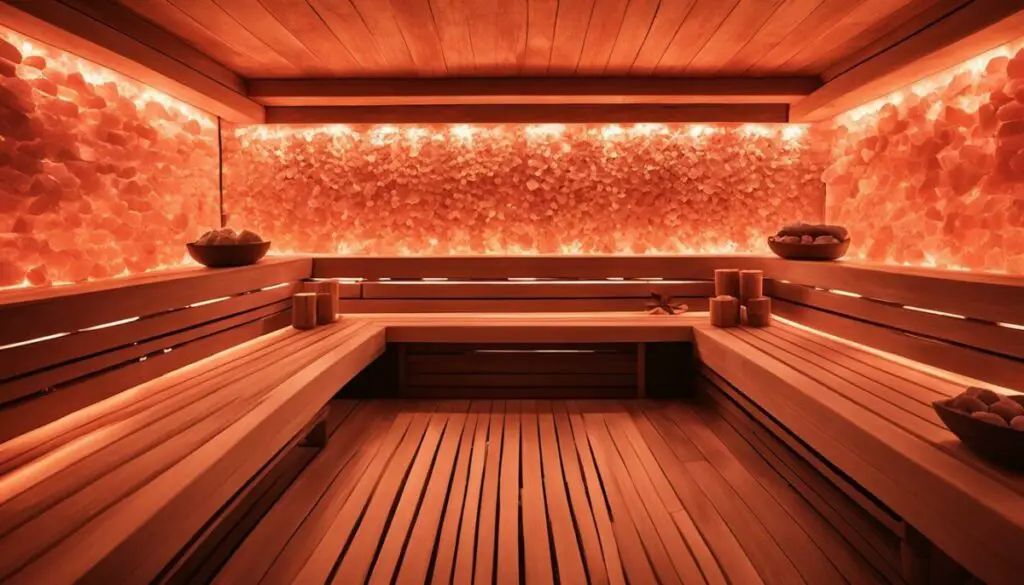 negative ions in a Himalayan salt sauna