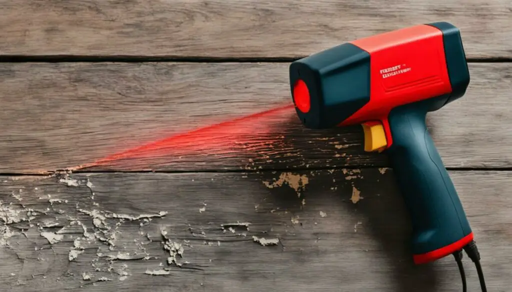 paint removal with infrared thermometer heat guns