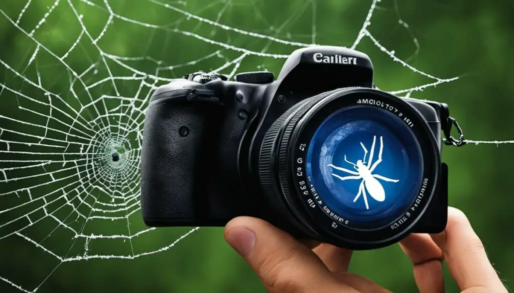 preventing spider web formation on a camera