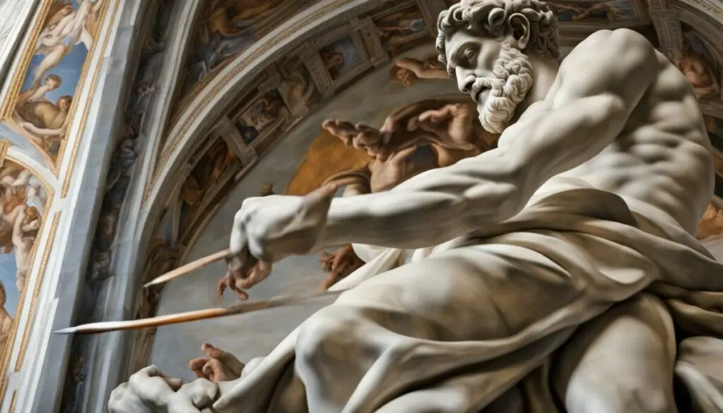 Michelangelo painting the Sistine Chapel