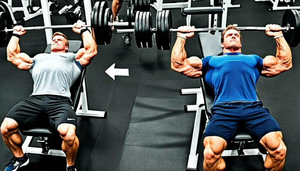 barbell bench press and dumbbell bench press