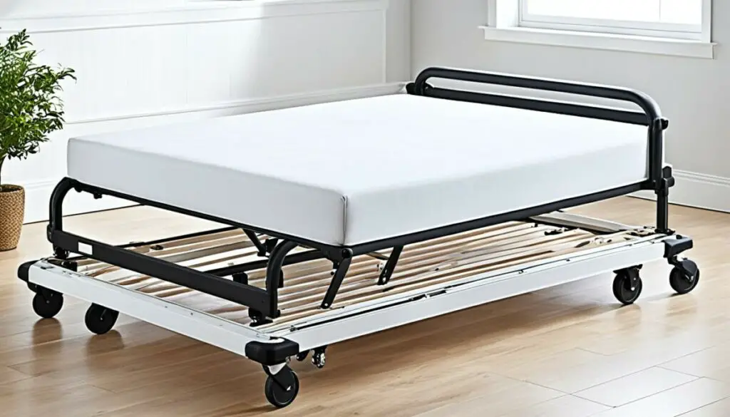 bed frame with wheels