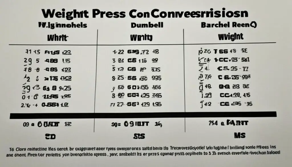 bench press weight conversion