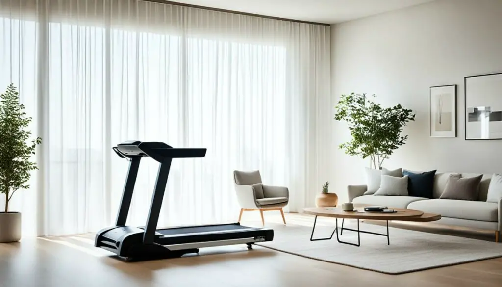 hide a treadmill with curtains