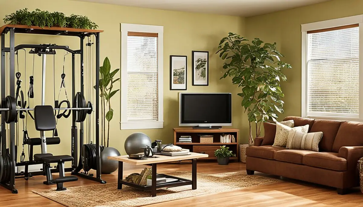 how to hide exercise equipment in living room