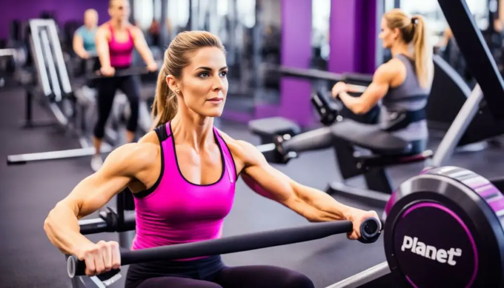 rowing machine exercises at planet fitness