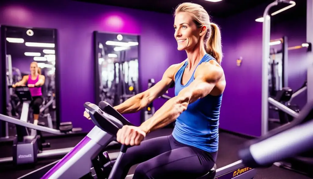 rowing machine exercises at planet fitness