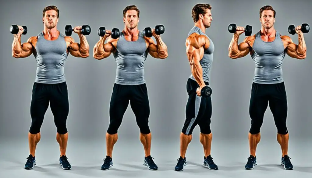 standing fly workout with dumbbells
