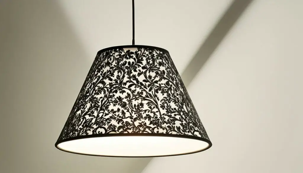 tilted lamp shade